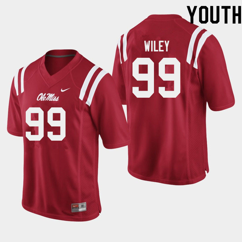 Youth #99 Charles Wiley Ole Miss Rebels College Football Jerseys Sale-Red